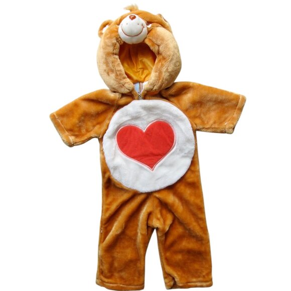 Vintage Care Bears Costume Baby Size 3-12 Mos Brown Plush Red Heart HALLOWEEN - Picture 1 of 6